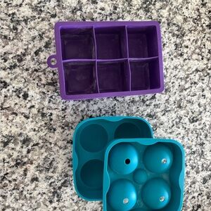 Purple and Blue Silicone Ice Cube Trays